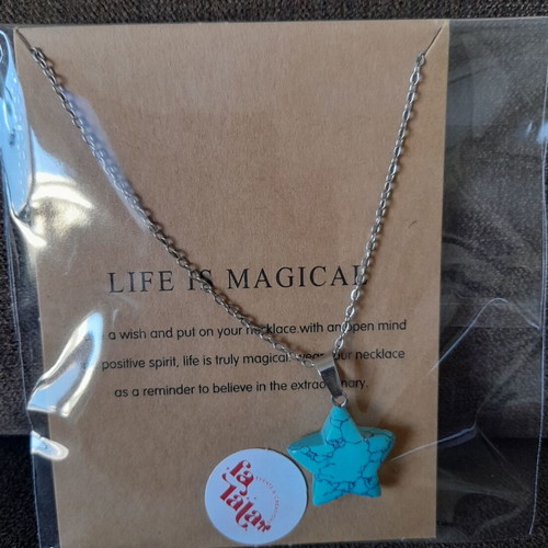 Necklace with blue star new