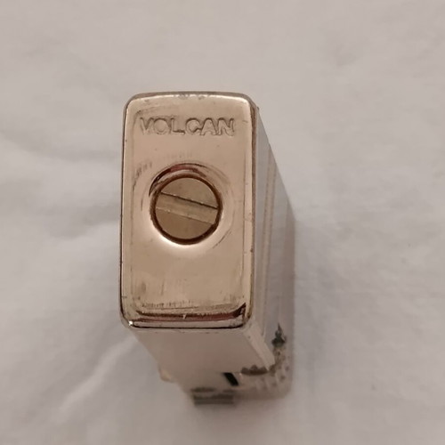 Volcan Lighter Black Lacquer Gold Guilloche used, 1970s design