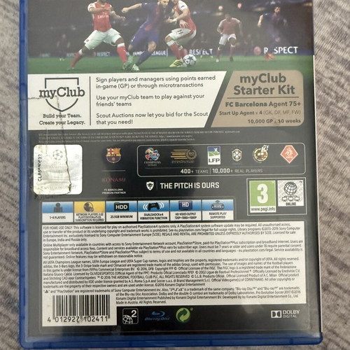 Pes 2017 PS4 game used, good condition