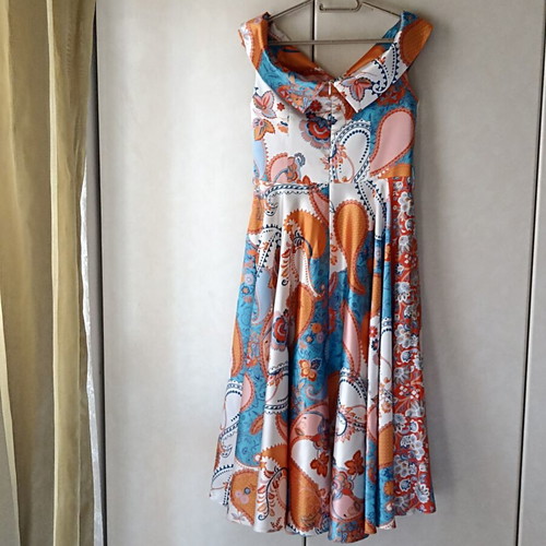 Maxi printed women's dress White 22 like new, size S/M
