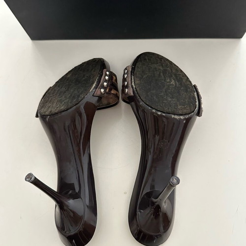 Dolce Gabbana mules used, leather beige-brown