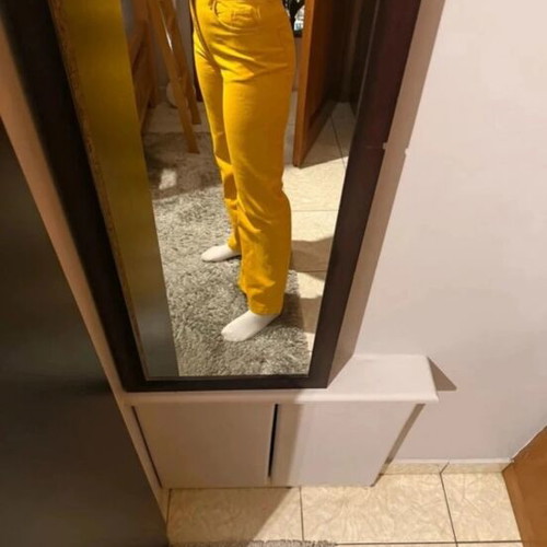 Marphils high-waisted yellow pants like new, size M