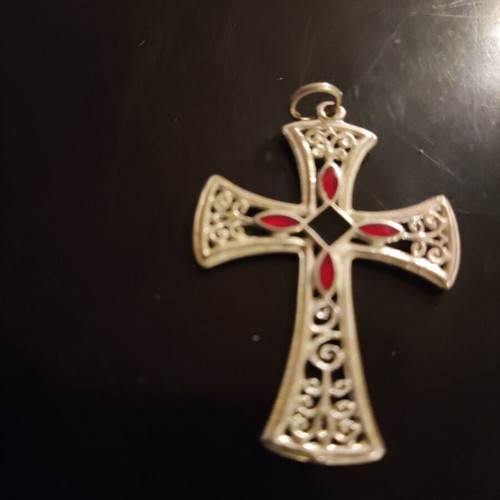 Silver cross 925 handmade with enamel new