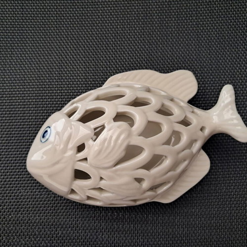 May Fair porcelain fish for scented bath salts new