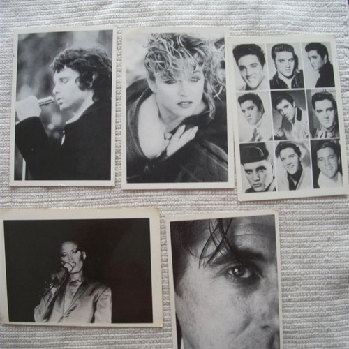 Cards with 1980s singers used, set of 5