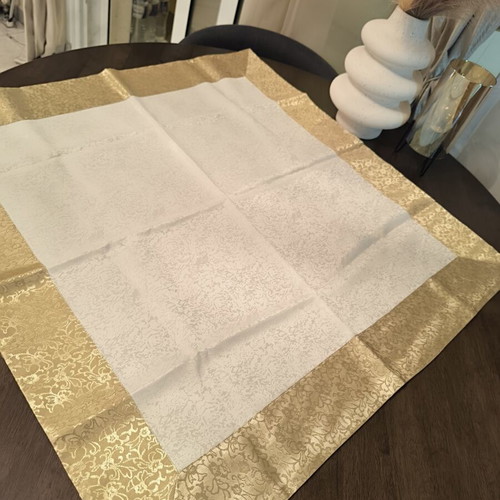 Cream decorative tablecloth with beautiful fabric design