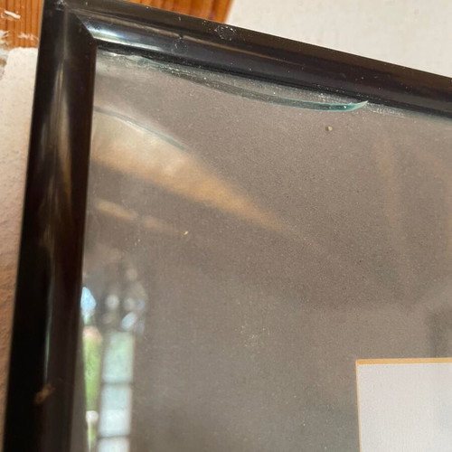 Elba Alvarez painting used, poster with cracked glass