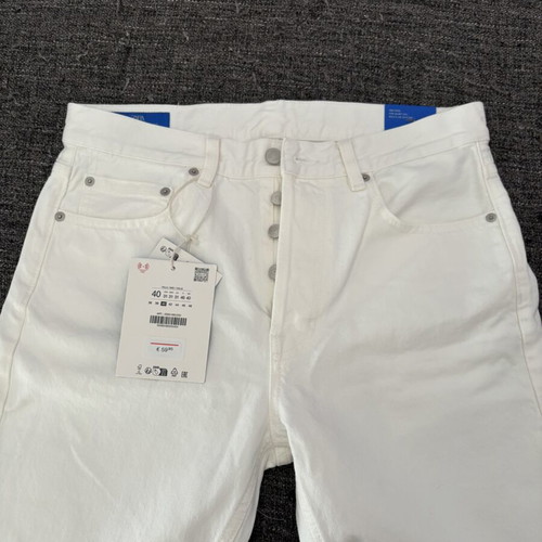 Aaron Levine x Zara white jeans new, mid rise straight leg