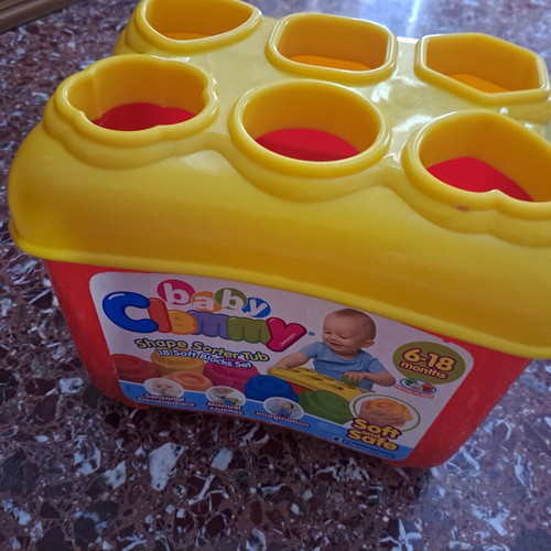 Baby Clemmy Soft Blocks like new, 18 pieces with storage tub