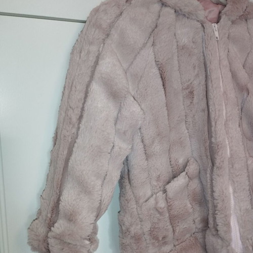 Pink faux fur jacket new for girls aged 6-8