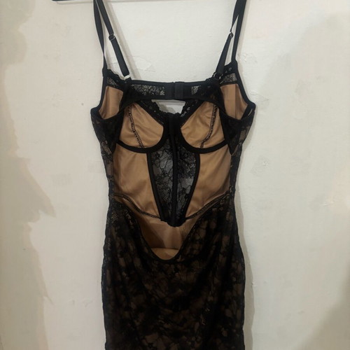 Summer dress black with beige lace like new