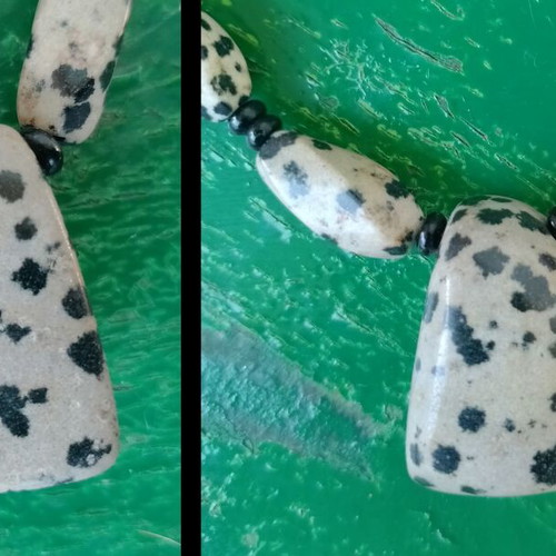Dalmatian Jasper Handmade Necklace like new, natural stones