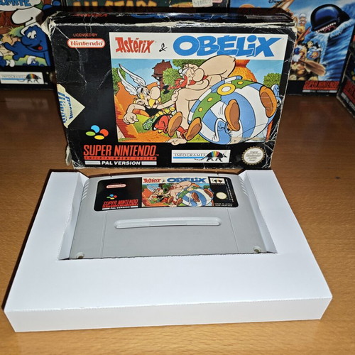 Asterix & Obelix SNES game used, original PAL cartridge with box