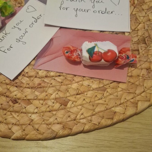 Handmade Thank You Cards with Candy new, set of 10 pieces