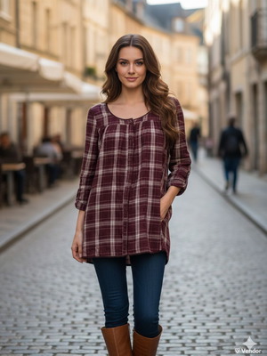 Brown long oversized shirt used, one size