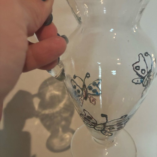 Vintage jug used with hand-painted design