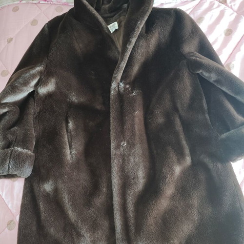 Synthetic fur like new, dark brown, size XL
