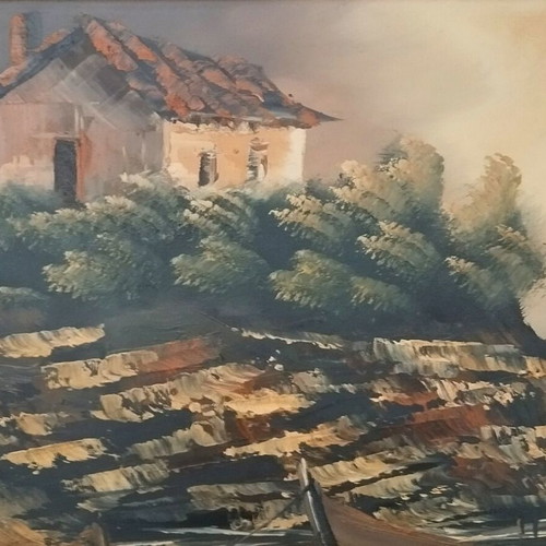 Oil painting "House on the Coast" like new, 50x40 cm