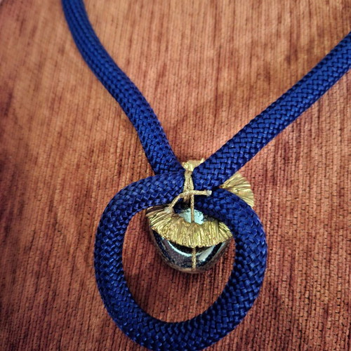 Vintage handmade necklace used, blue