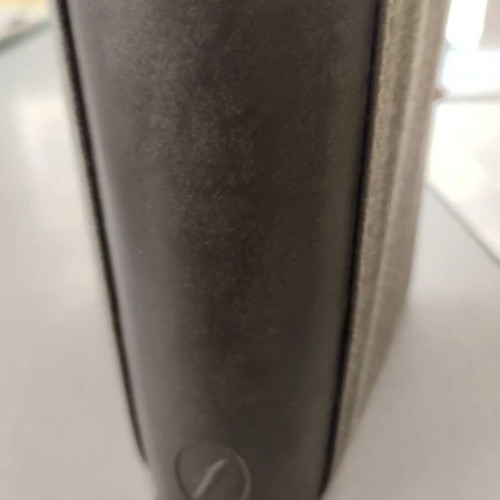 Filofax notebook 14x11 cm like new, olive leather and fabric