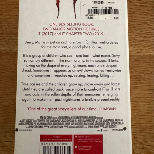 Stephen King books pack of three, two new, It read in English