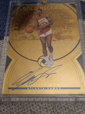Dominique Wilkins Autograph Gold Records card numbered /35 new