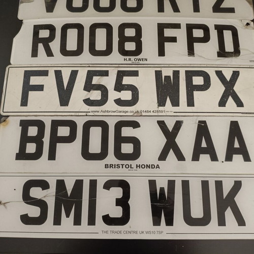Collectible English License Plates used, set of 8