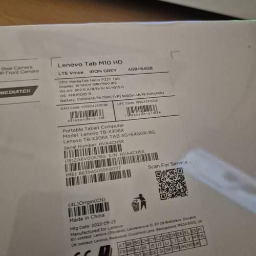 Lenovo Tab M10 HD new, sealed box
