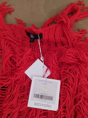 Рокля Misguided Crochet Fringe размер S червена нова