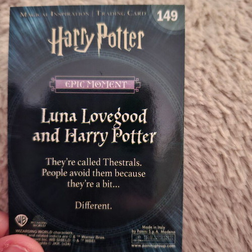 Harry Potter collectible card and Luna Warner Bros new
