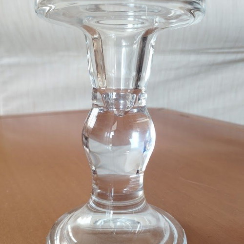 Classic Tall Glass Candlestick 14cm new, double use