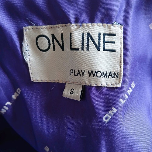 On Line purple faux fur jacket size S like new