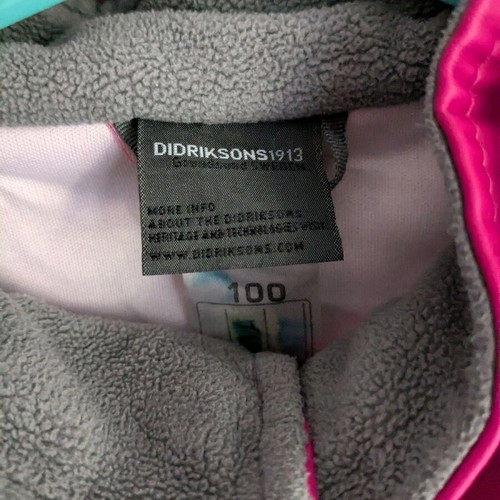 Didriksons waterproof jacket used, size 100 cm, pink