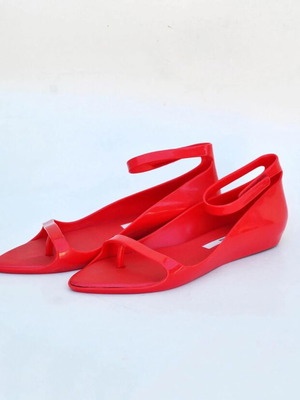 Melissa κόκκινα PVC πέδιλα με ρυθμιζόμενο λουράκι μέγεθος 40 μεταχειρισμένα