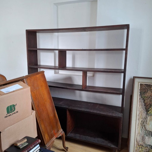 Wooden bookcase used with dimensions 160x180x26/36 cm