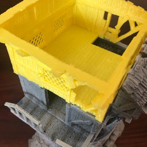 Black Scrolls Ruined Windmill 3D Printed Model used, modular parts