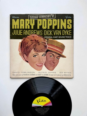 Mary Poppins Original Cast Soundtrack LP μεταχειρισμένο, 1η αμερικανική έκδοση 1964