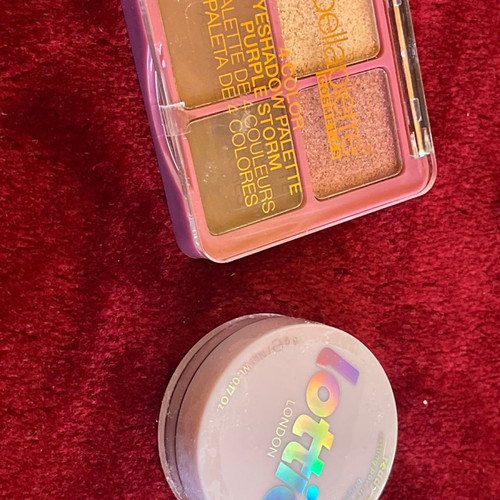 Makeup set 2 pieces with Bellapierre Purple Storm eyeshadow palette and Lottie London translucent powder new