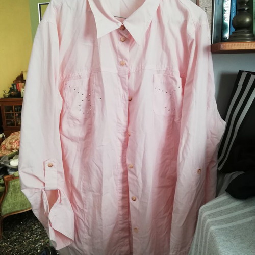 Ulla Popken Pink Shirt Size 7XL 54 Like New