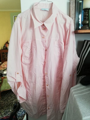 Ulla Popken Pink Shirt Size 7XL 54 Like New