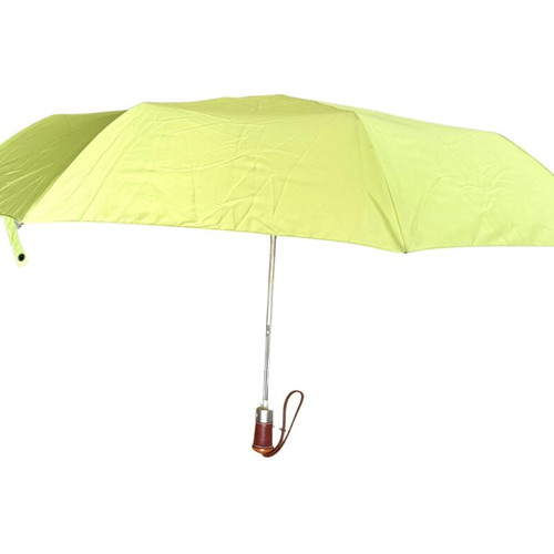 Longchamp folding umbrella lime with leather handle new