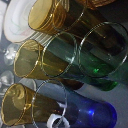 Set of coffee glasses and saucers like new
