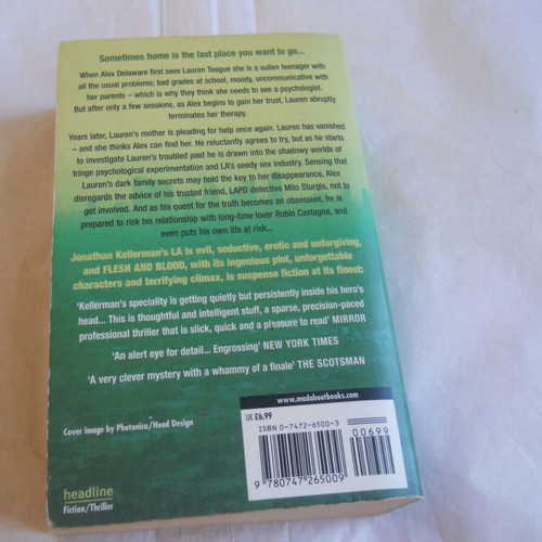 Flesh and Blood Jonathan Kellerman paperback book used