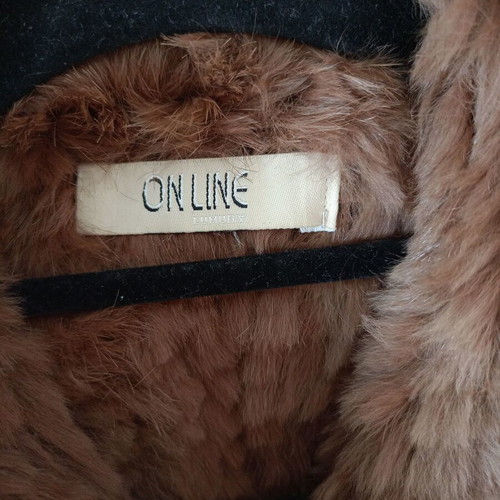 On Line brown rabbit fur like new, youthful, size M