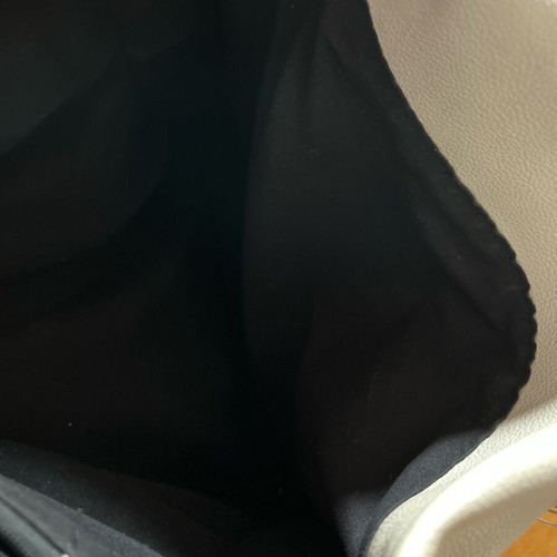 Shoulder Bag used, beige and blue with pockets