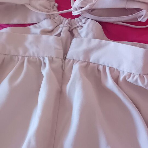 Ecru Shein long dress like new with cutouts and lightweight fabric