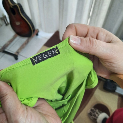 Blouse with front-back design new, green, size S
