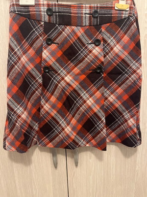Vintage wool mini skirt size M used multicolor