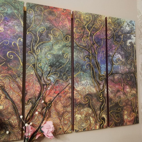 Four-Panel Canvas Painting used
