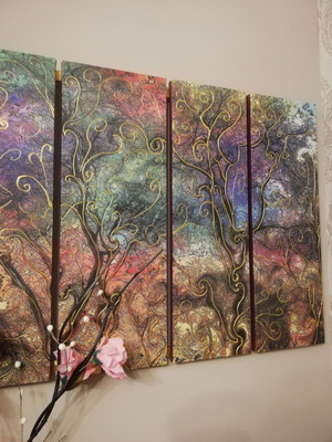 Four-Panel Canvas Painting used